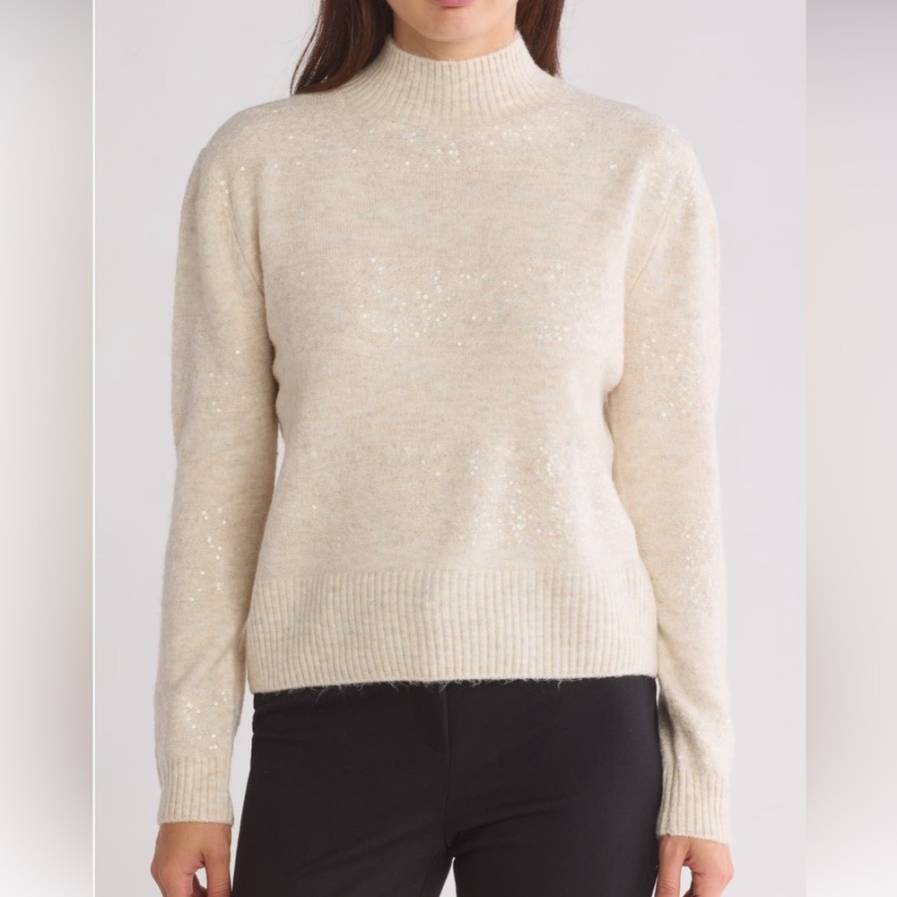 Halogen Sequin stripe sweater